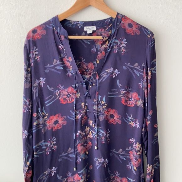 Revolve x Splendid Cindelle Floral Print Lace Up Dress in Academy Navy - Picture 5 of 14